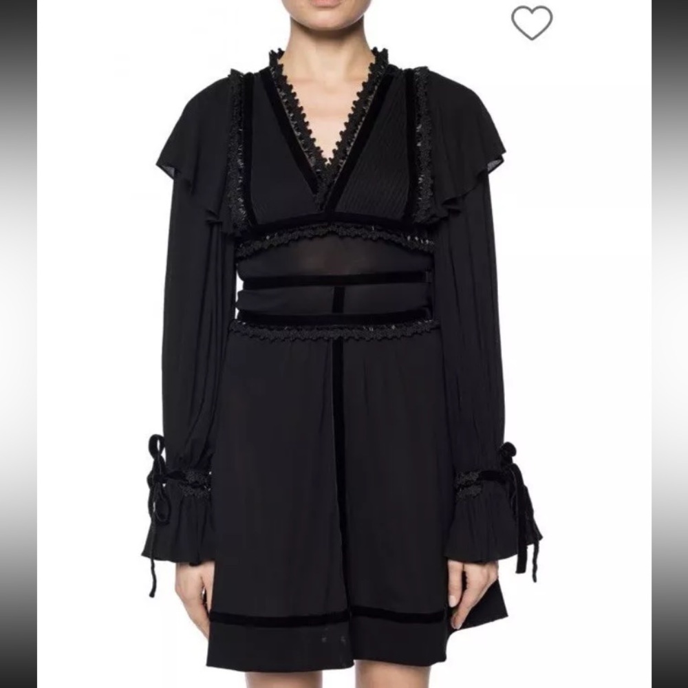 NWT DSquared Black V-Neck Embellished Dress Size S